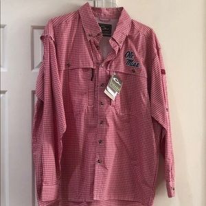 Ole Miss Drake Fishing Shirt Large